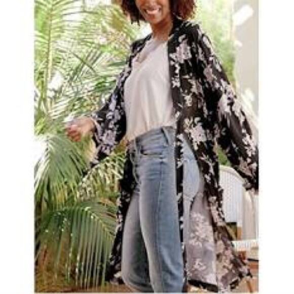 Spiritual Gangster Maya Kimono Robe Black One Size - 86 - Picture 5 of 15